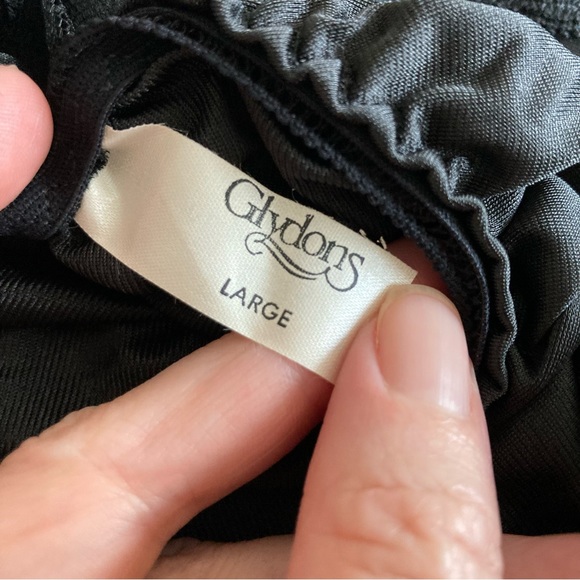 Vintage 70’s Glydons Hollywood Black Nylon Sheer Lace Negligee Nightgown L NWT - Picture 8 of 8